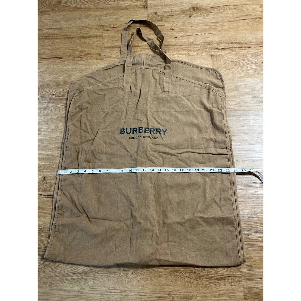 Burberry London England Tan Canvas Garment Travel Bag Suit Cover Logo